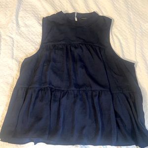 Banana Republic Navy tiered satin tank
